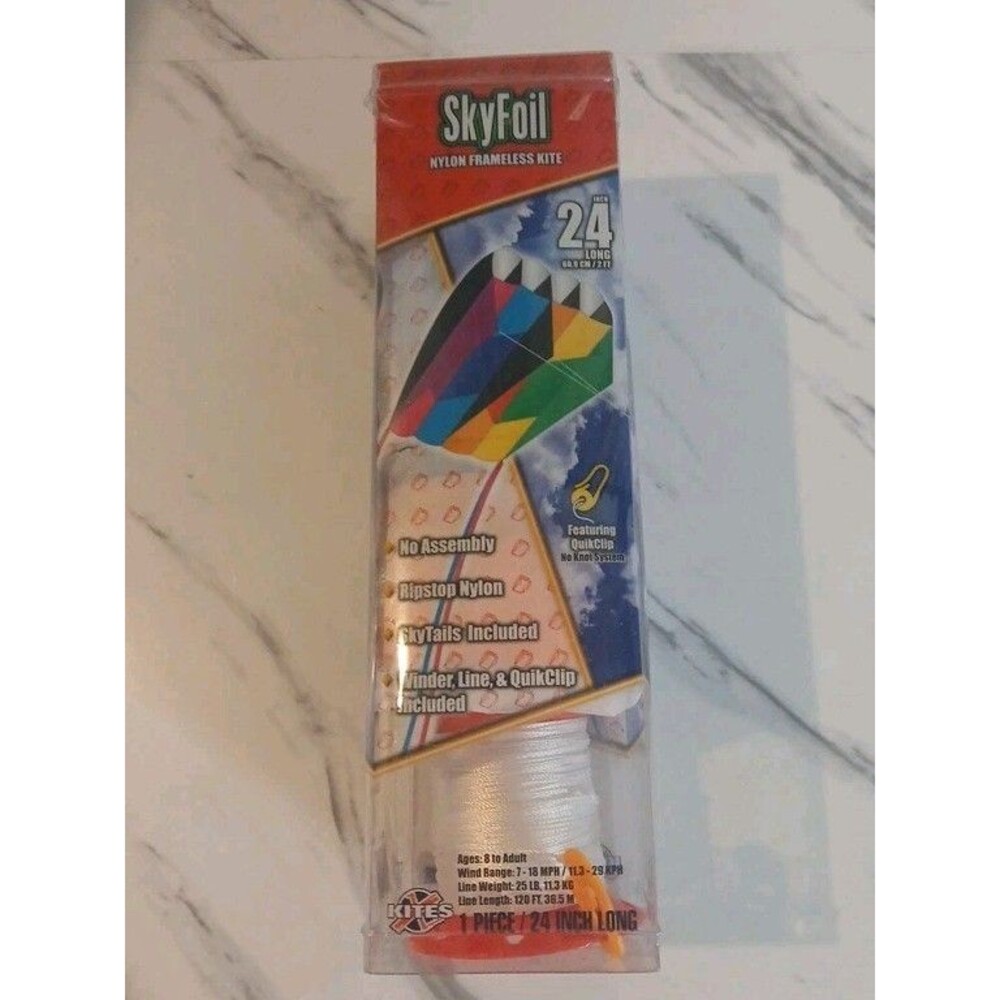 Skyfoil Frameless Nylon Kite With String And Line New 24inch